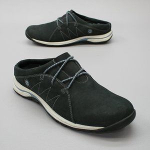 Timberland Ladies 9 M Black Nubuck Suede Slip-on Slides Clogs Mules Tims 15656